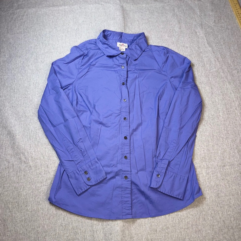 J.Crew Haberdashery Refined Stretch Button Down Shirt Blue PM Womens